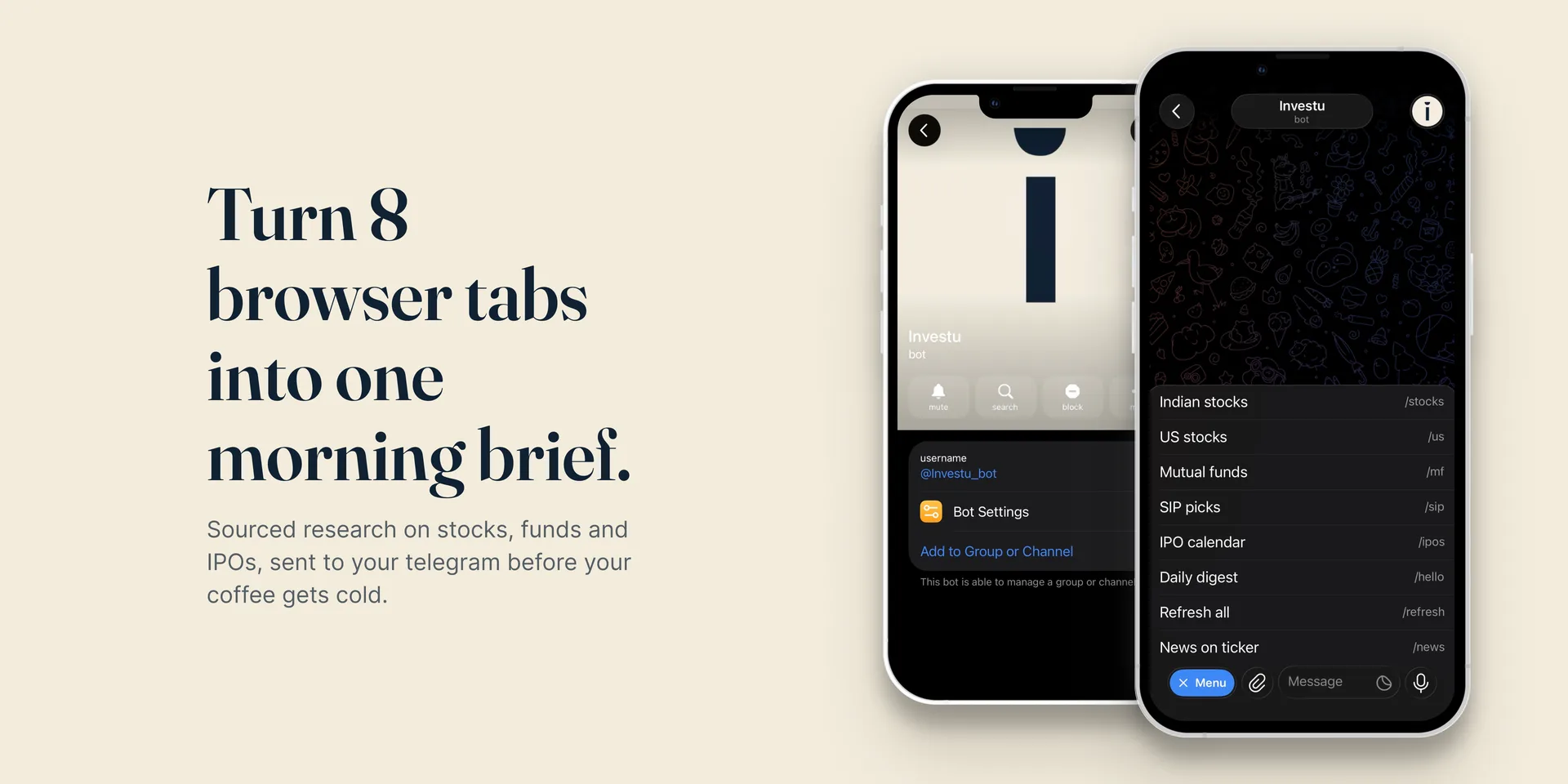 Thumbnail of Turning 8 browser tabs into one morning brief, with Investu