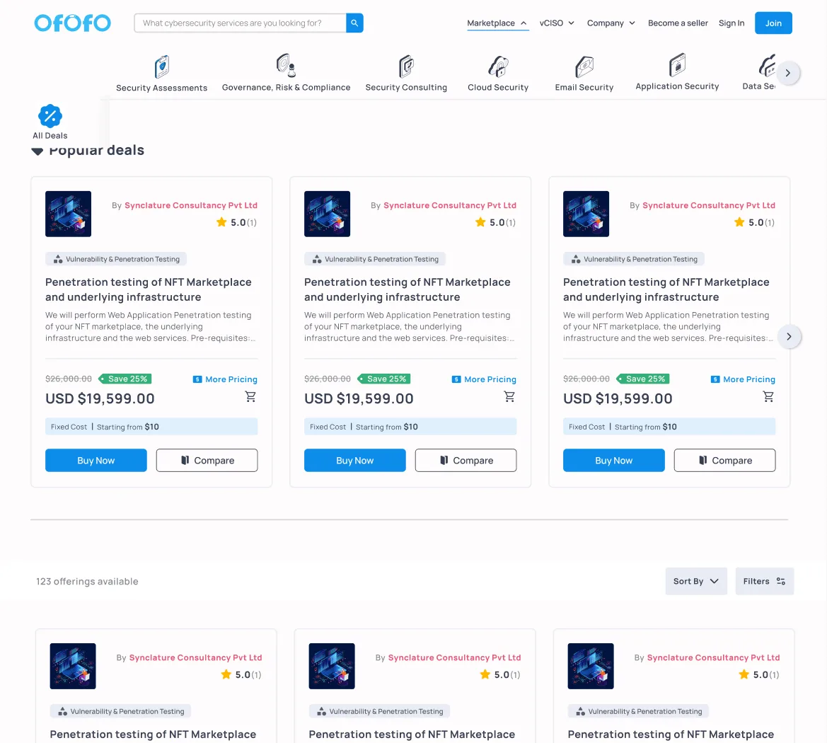 The Cycle 2 marketplace with a single search input, restructured navigation and the grid brought closer to the top.