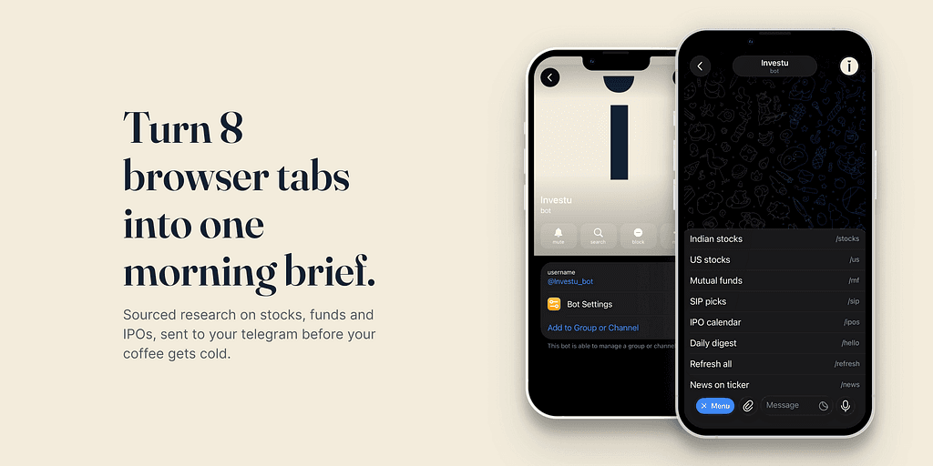 Thumbnail of Turning 8 browser tabs into one morning brief, with Investu